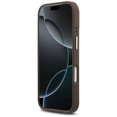5. Etui Guess 4G Stripe MagSafe na iPhone 17 Pro - brązowe