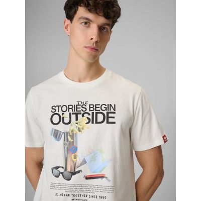 4. T-shirt regular z nadrukiem męski 4F 4FRSS26TTSHM3811-11S