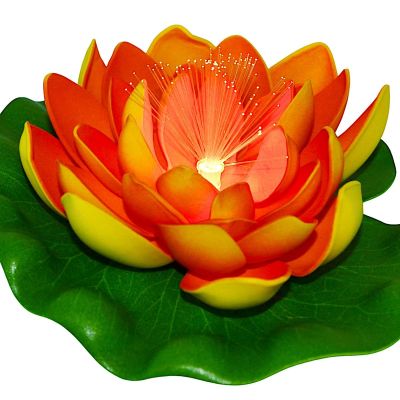 11. LAMPA SOLARNA LILIA WODNA 17CM POMARAŃCZOWA