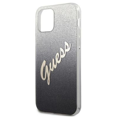 6. Etui Guess Glitter Gradient Script na iPhone 12 mini - czarne
