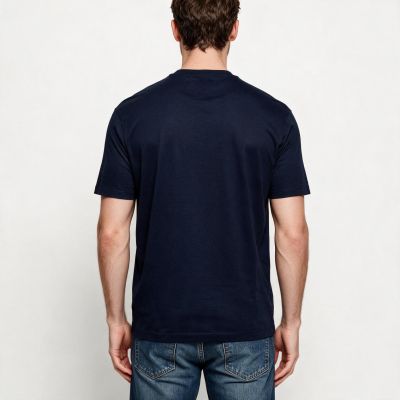 3. Paul&Shark Męski T-shirt z bawełny i lyocellu granatowy 26411007-13