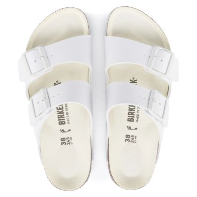 7. Klapki damskie/męskie Birkenstock Arizona Birko-Flor Regular na szeroką stopę na lato białe (1019061)
