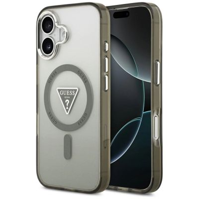 Etui Guess IML Gradient Triangle Logo MagSafe na iPhone 17 - oliwkowe