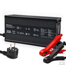 Qoltec Specjalistyczna ładowarka do akumulatora LiFePO4 12V | 20A | PF 0.9 | LED | Inteligentne ładowanie
