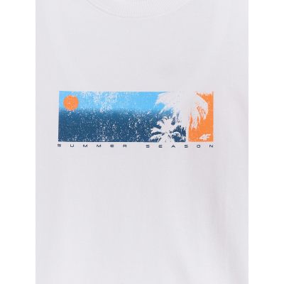2. T-shirt regular z nadrukiem męski 4F 4FWSS26TTSHM3335-10S