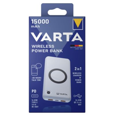2. Varta 57908 101 111 bank mocy Litowo-polimerowy (LiPo) 15000 mAh Bezprzewodowe ładowanie Biały