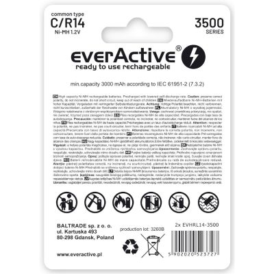 2. Zestaw akumulatorków everActive EVHRL14-3500 (3500mAh ; Ni-MH)