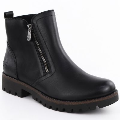 Skórzane botki damskie workery czarne Rieker 78556-00
