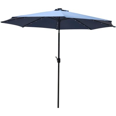 23. PARASOL OGRODOWY Z OŚWIETLENIEM LED 300CM GRANATOWY
