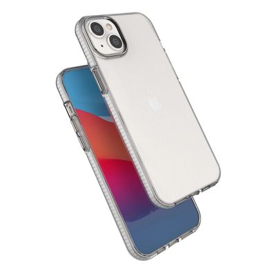 4. Spring Case etui iPhone 14 Plus silikonowy pokrowiec z ramką jasnoróżowe