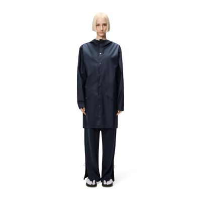 2. Rains unisex długa kurtka przeciwdeszczowa LONG JACKET W3 12020 47 NAVY