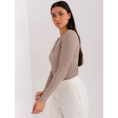 2. Ciemnobeżowa bawełniana bluzka BASIC FEEL GOOD  (RV-BZ-9211.26X)