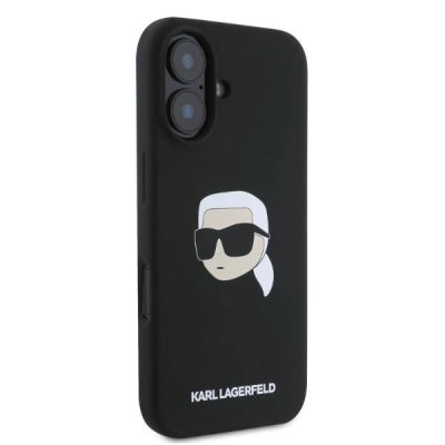 2. Etui Karl Lagerfeld Silicone Karl Head Print MagSafe na iPhone 16 - czarne