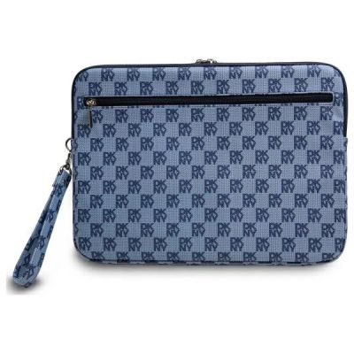 3. Pokrowiec na laptopa DKNY Sleeve Checkered Pattern Printed Stripes 14" - niebieski
