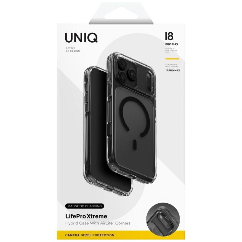 8. Etui UNIQ LifePro Xtreme Magclick Charging na iPhone 18 Pro Max / 17 Pro Max - przezroczysto-czarne