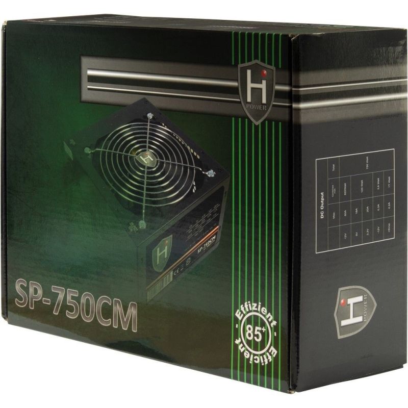5. Inter-Tech HiPower SP-750CM moduł zasilaczy 750 W 20+4 pin ATX ATX Czarny