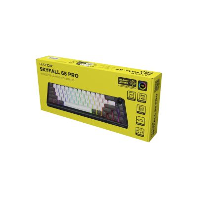 15. HATOR Skyfall Pro Wireless 65 klawiatura Gaming USB + RF Wireless + Bluetooth QWERTY US English Czarny, Szary