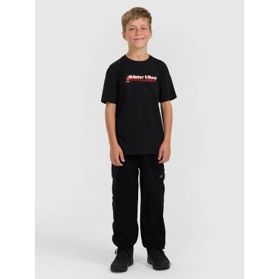 6. T-shirt regular z nadrukiem chłopięcy 4F 4FJRAW25TTSHM3168-20S