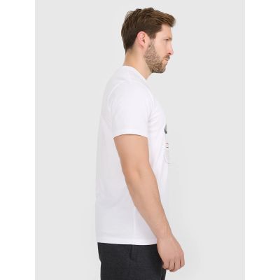 4. T-shirt regular z nadrukiem męski 4F 4FRAW25TTSHM3612-10S
