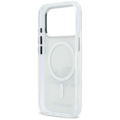 7. Etui Karl Lagerfeld IML Karl & Choupette Peekaboo Logo MagSafe na iPhone 17 Pro - białe