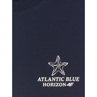 5. T-shirt relaxed z nadrukiem damski 4F 4FRSS26TTSHF4021-31S