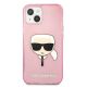 3. Etui Karl Lagerfeld Glitter Karl's Head na iPhone 13 mini - różowe