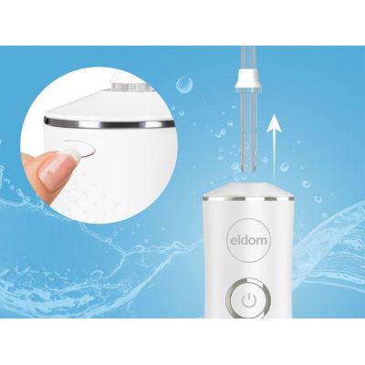 2. ELDOM IRYGATOR RY200B 230 ML AKUMULATOROWY,BIAŁY, CZAS PRACY 60 MIN. CZAS ŁADOWANIA OK. 6 H, IPX7, ETUI PODRÓŻNE, PRZEWÓD USB