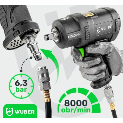 8. Pneumatyczny klucz udarowy 1560 Nm W33220 WUBER