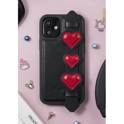 5. Kingxbar Sweet Series żelowe etui ozdobione oryginalnymi Kryształami Swarovskiego z podstawką iPhone 12 mini czarny