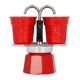 2. Bialetti kawiarka Mini Express czerwona 2tz + 2 filiżanki