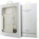 8. Etui Guess IML Flowers Allover Electroplated with Pearl Strap MagSafe na iPhone 18 Pro Max / 17 Pro Max - białe