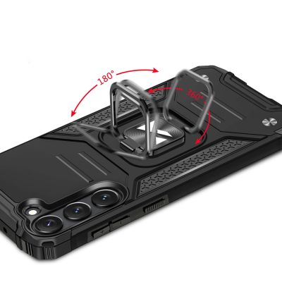 5. Wozinsky Ring Armor etui Samsung Galaxy S23 pancerny pokrowiec uchwyt magnetyczny ring czarne
