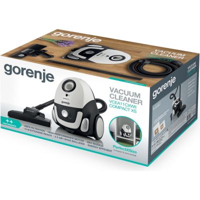 5. Gorenje VCEA11CXWII odkurzacz 2 l Cylinder próżniowy Suchy 750 W Worek na kurz