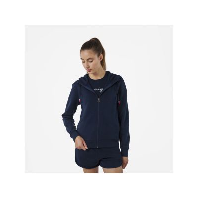 Bluza Rossignol W LOGO SWEAT FZ HOOD FL granatowy
