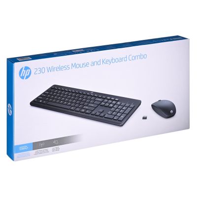9. Zestaw klawiatura + mysz HP 230 Wireless Mouse and Keyboard Combo bezprzewodowe czarne 18H24AA