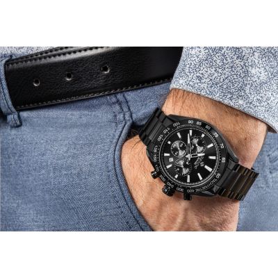 4. Zegarek Męski Giewont Chronograph Sapphire Czarny GW9580-B2