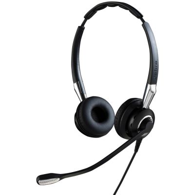 Jabra Biz 2400 II QD Duo NC Zestaw słuchawkowy Przewodowa Opaska na głowę Biuro/centrum telefoniczne Czarny, Srebrny