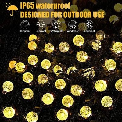 8. LAMPA SOLARNA OGRODOWA GIRLANDA ŁAŃCUCH SOLARNY 4,9M 40LED CIEPŁY BIAŁY