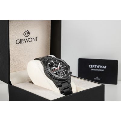 8. Zegarek Męski Giewont Chronograph Sapphire Czarny GW9140-B2