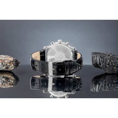 7. Zegarek Męski Giewont Chronograph Sapphire Srebrno Niebieski GW6260-A4