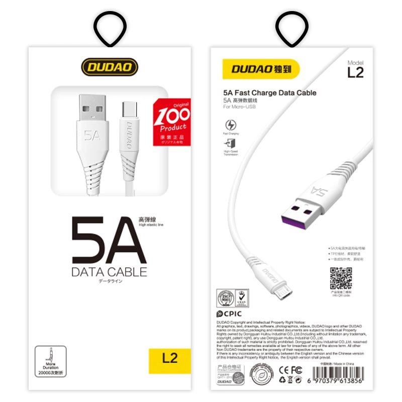 3. Dudao przewód kabel USB / USB Typ C 5A 2m biały (L2T 2m white)