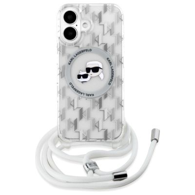 2. Etui Karl Lagerfeld IML Crossbody Monogram Karl & Choupette Head MagSafe na iPhone 16 - przezroczyste