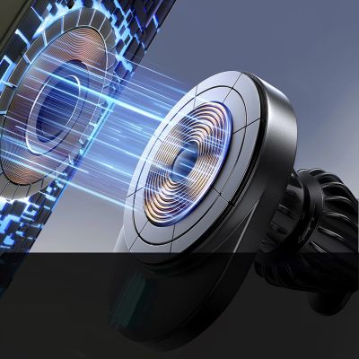 6. Uchwyt Joyroom JR-ZS409 magnetyczny z ładowarką indukcyjną 15W na kratkę nawiewu w samochodzie - czarny