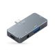 6. HUB Tech-Protect V6 4w1 USB-C - USB-A 3.0 / USB-C PD100W / HDMI / mini jack 3.5mm - szary