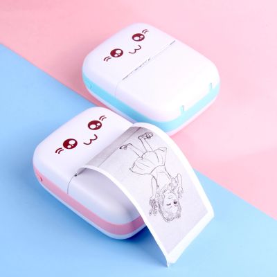 12. Drukarka termiczna HURC9 Bluetooth kotek mini z aplikacją - niebieska