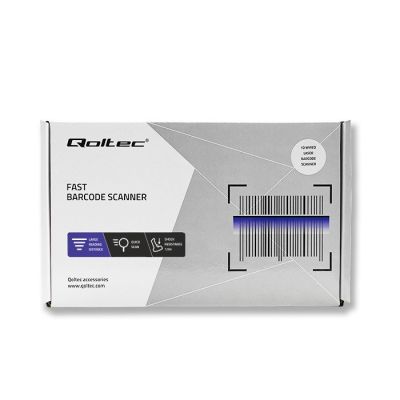 6. QOLTEC CZYTNIK KODÓW KRESKOWYCH LASEROWY | 1D | USB | BIAŁY