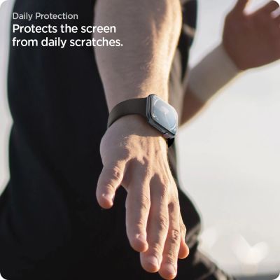 11. Szkło hybrydowe Spigen Elite Shield ”EZ FIT” 2-PACK na Apple Watch 10 (42 MM) - przezroczyste