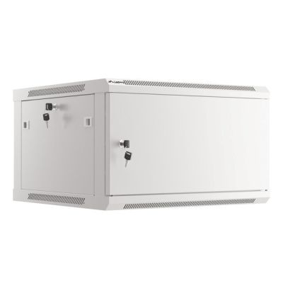 16. LANBERG SZAFA WISZĄCA RACK 19" 6U 600X600 DRZWI METALOWE SZARA (FLAT PACK) WF01-6606-00S