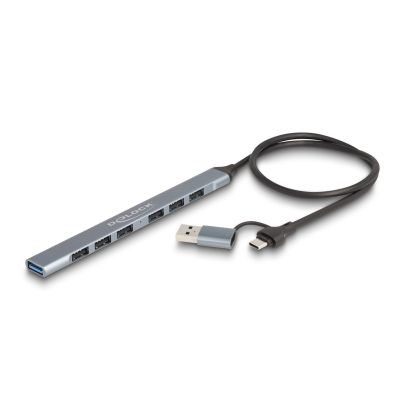 5. DeLOCK 64273 huby i koncentratory USB 3.2 Gen 1 (3.1 Gen 1) Type-C 5000 Mbit/s Szary