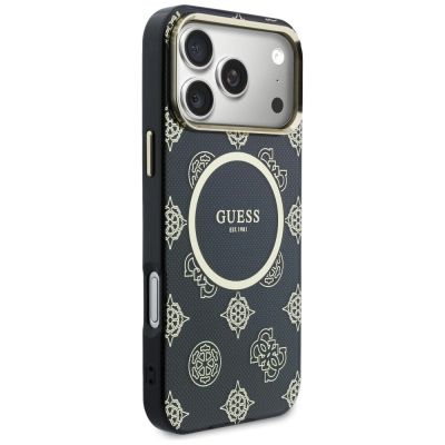 4. Etui Guess IML Peony Dot MagSafe na iPhone 17 Pro Max - czarne